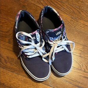 Vans Navy and Floral Canvas Shoes